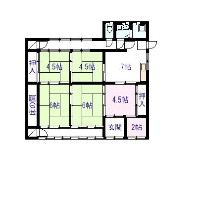 三の宮2丁目貸家（東）の間取り