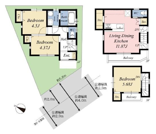【間取り】 | 練馬区春日町５丁目　中古戸建て | 南西側道路で陽当たり良好、あたたかな陽だまりにつつまれる邸宅