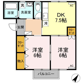 【間取り】 | グリーンヴィレッジ　C棟