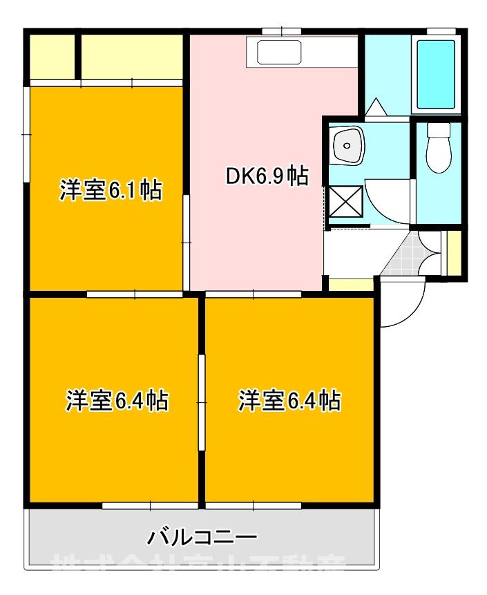 アーバンコーポ遠賀野D棟の間取り
