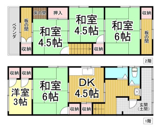 上ノ島貸家北棟の間取り