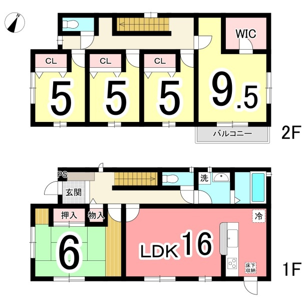 【中古戸建】足利市五十部町の間取り|■間取り図｜敷地面積：289.82㎡（約87.67坪）建物面積：124.22㎡（約37.57坪）