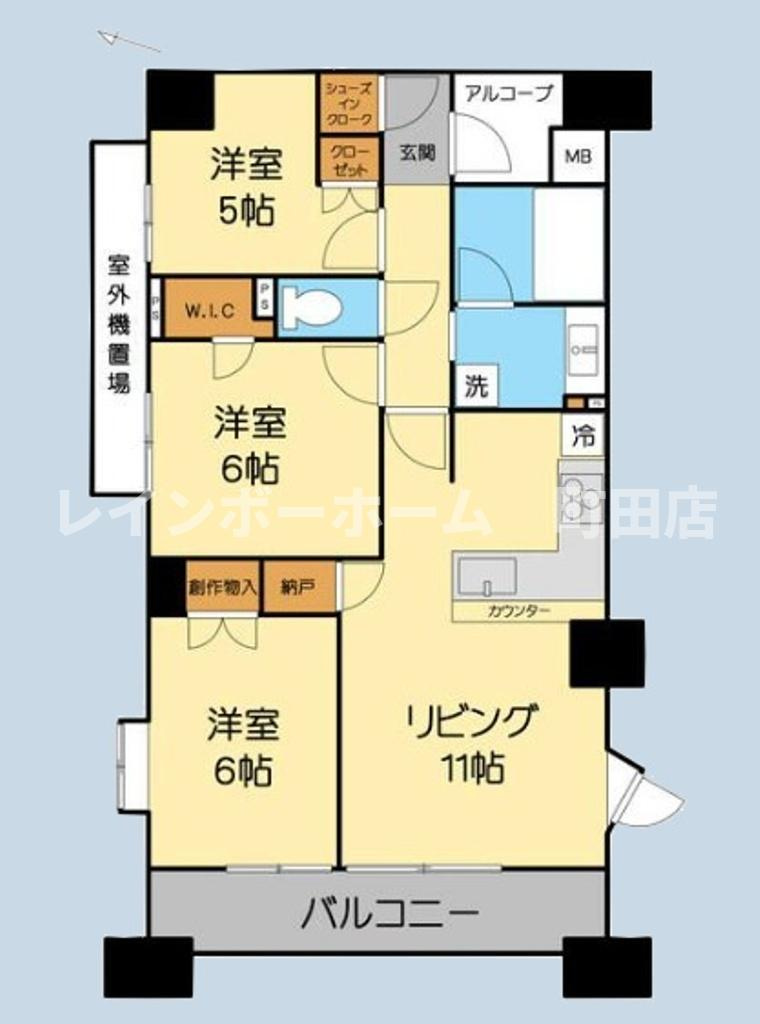 プラウド相模大野マークス※初期費用分割後払いサービス利用可能物件の間取り