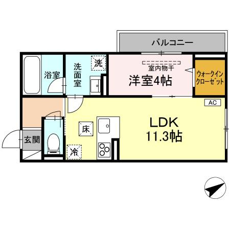 トリシア大慈寺町　Bの間取り