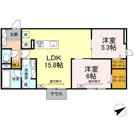 トリシア大慈寺町　Bの間取り