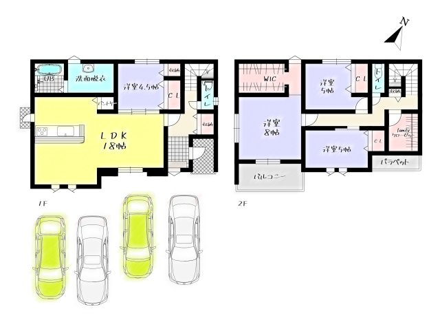 Adoble+ーアドブル＋小倉南区蜷田若園2丁目5期　【小倉南区　新築戸建て】の間取り|Adoble+ーアドブル＋小倉南区蜷田若園2丁目5期　【小倉南区　新築戸建て】