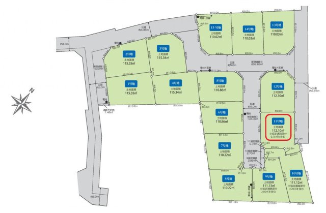 東村山市秋津町3丁目・全15区画　建築条件なし土地　11号地