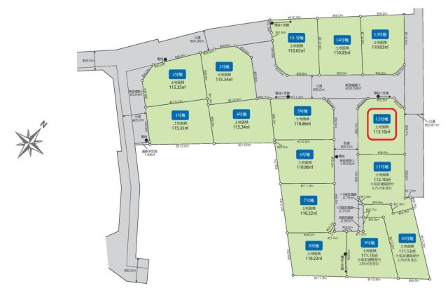 東村山市秋津町3丁目・全15区画　建築条件なし土地　12号地