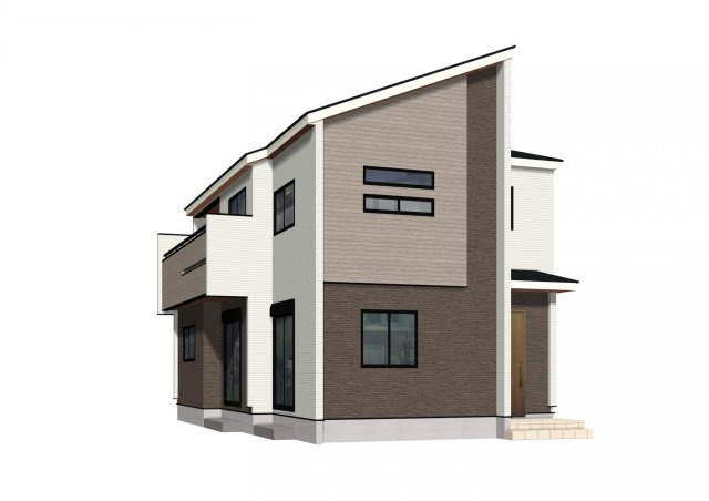 【外観パース】 | 龍ケ崎市城ノ内1丁目3期　新築戸建 | 周辺商業施設・教育施設充実♪