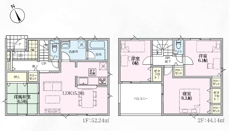 Cradle garden　深谷市中瀬第1の間取り|図面と現況が異なる場合、現況を優先とします。