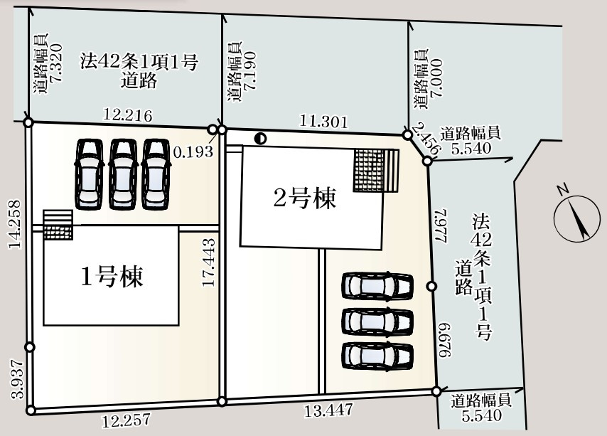 Cradle garden　深谷市中瀬第1の区画図|図面と現況が異なる場合、現況を優先とします。【1号棟】