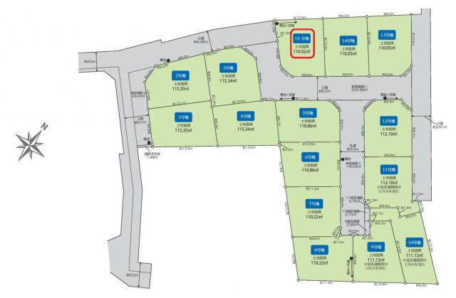 東村山市秋津町3丁目・全15区画　建築条件なし土地　15号地