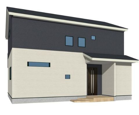 第６渋川市半田　新築住宅　2号棟の外観パース|渋川市半田に新築住宅を建築中です。２棟現場です。こちらの写真はイメージ画像になりますので参考としてご覧ください。お客様のご都合に合わせて同仕様の物件もご見学頂けます♪
お気軽にお問合せ下さい。