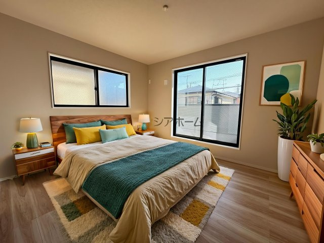 東村山市青葉町3丁目・全1棟　新築一戸建　の寝室|洋室8.5帖（家具はCG画像での表示になります）