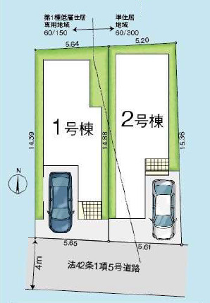 杉並区今川1丁目　創エネ×耐震　長期優良住宅の区画図