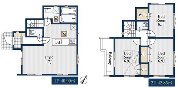 練馬区東大泉2丁目　土地　西武池袋線　大泉学園の参考プラン|2区画：間取り参考プラン