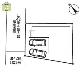 春日部市大衾　新築一戸建ての区画図