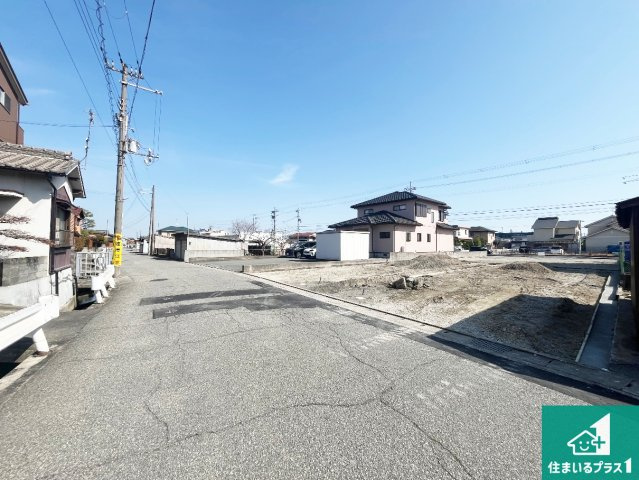 姫路市大津区恵美酒町　第3期　新築一戸建ての前面道路含む現地写真|周辺は落ち着いた街並みの住宅地！子育てがしやすい住環境です！まだ未完成ですが、現地でしかわからない事もございます。是非一度ご覧ください。