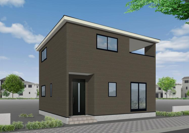 【外観パース】 | 牛久市神谷第13　新築戸建 | 周辺は緑も多く、スーパーやドラックストアも近い為、住環境良好です♪