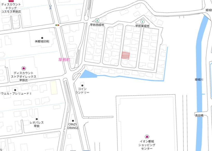 都城市早鈴町の売地の土地図