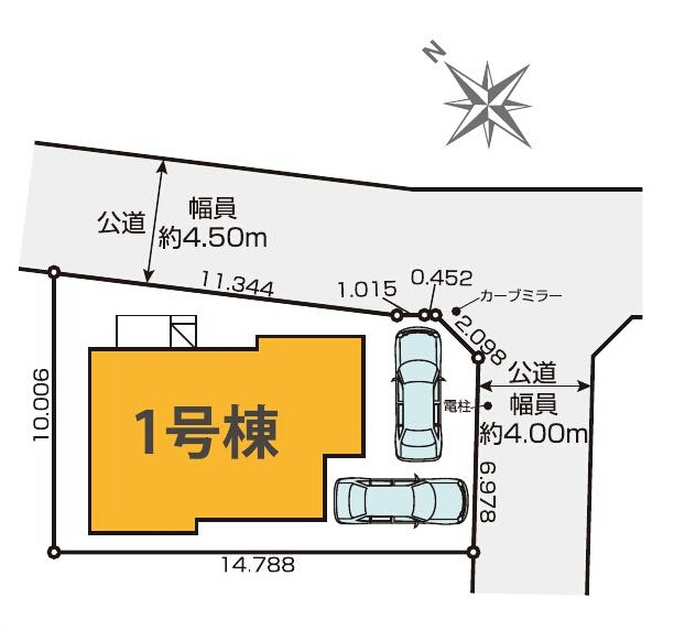 狛江市岩戸南３丁目 小田急線 喜多見駅 新築戸建の区画図