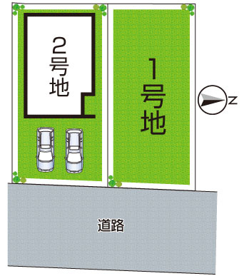 藤井寺市藤ケ丘　第1期　新築一戸建ての区画図|全2邸