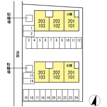 シンセラー羽田　B棟の区画図
