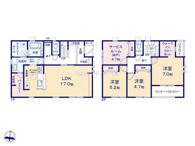 春日部市大沼3期　新築一戸建ての間取り