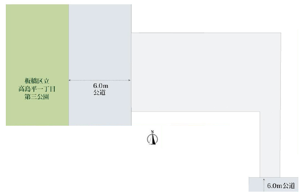 板橋区高島平1丁目　築浅×3台駐車可×二世帯住宅にも　3階建鉄骨造の区画図