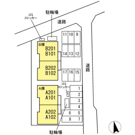 シャルム　B棟の区画図