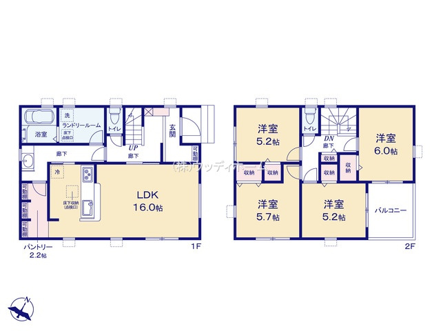 春日部市藤塚第9　新築一戸建ての間取り