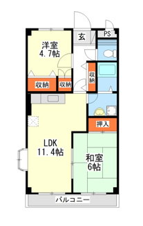 【間取り】 | エクセルハイツB棟