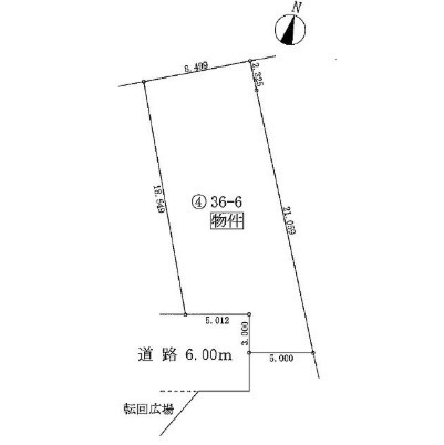 知多市金沢字泉脇　売り土地【4号地】の区画図