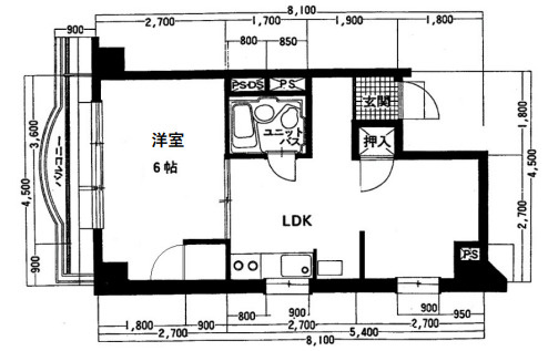 下井草ワコー第6マンションの間取り