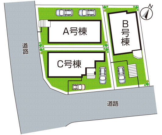 神戸市垂水区南多聞台　新築一戸建ての区画図|全3区画