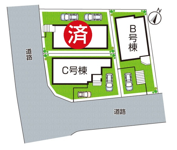 神戸市垂水区南多聞台　新築一戸建ての区画図|全3区画