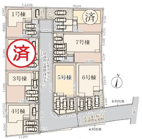リーブルガーデン．S　上里町七本木第６　の区画図|現地区画図