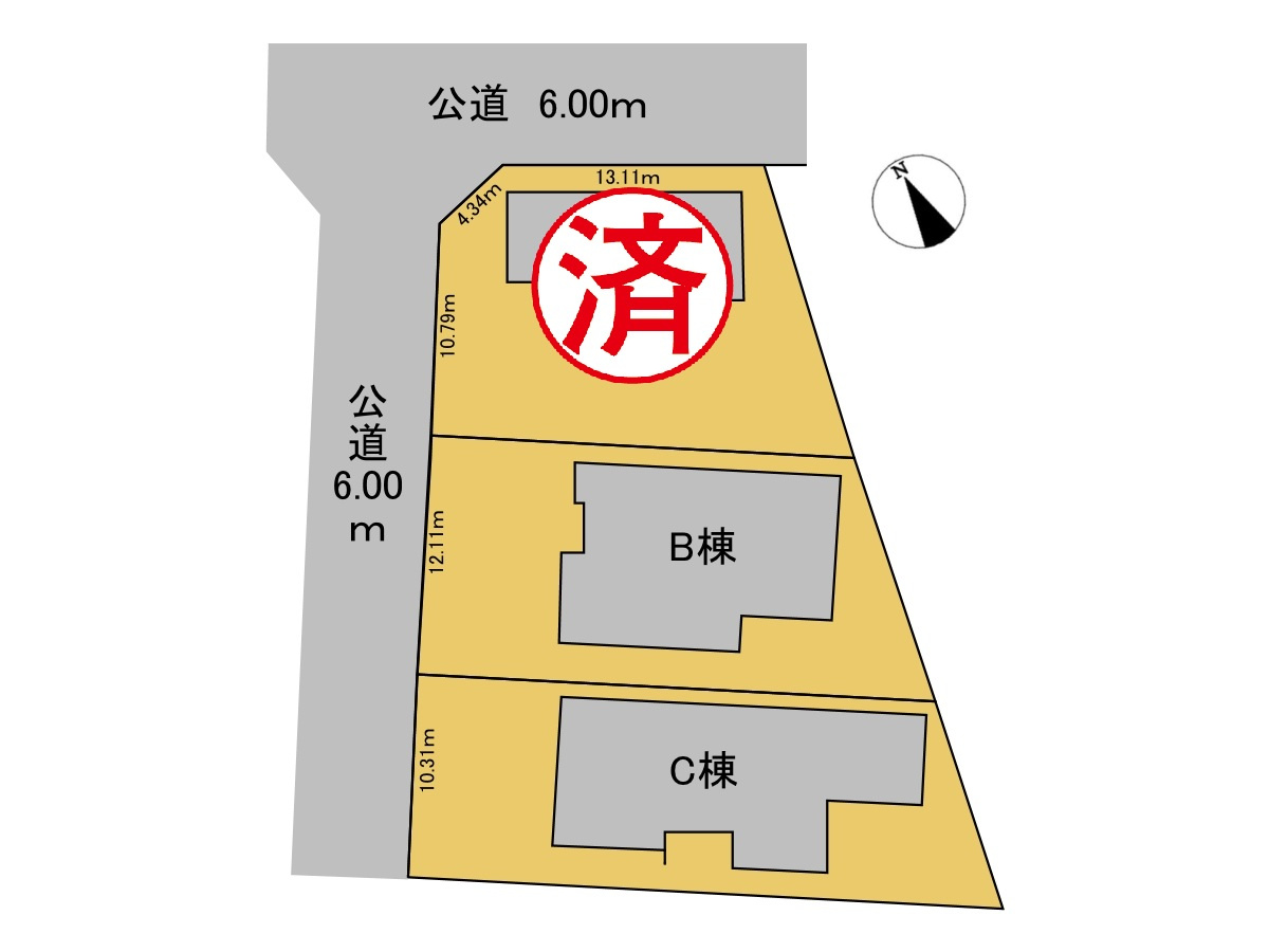 新築戸建　不破郡垂井町綾戸　全3区画分譲の区画図|■区画図
■YAMADA電機の　ヤマダ不動産　株式会社リライフ　
いつでもお問合わせ下さい。