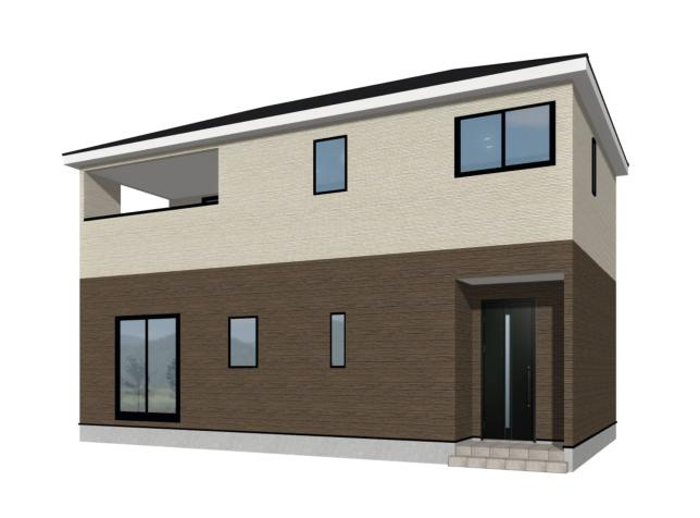 【外観パース】 | 土浦市中第9　新築戸建　2号棟 | 近隣商業施設多数！暮らしに便利な生活環境です！