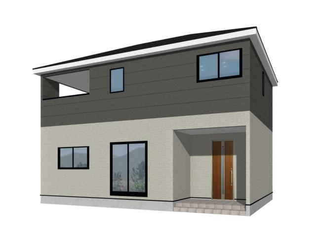 【外観パース】 | 土浦市中第9　新築戸建　3号棟 | 近隣商業施設多数！暮らしに便利な生活環境です！