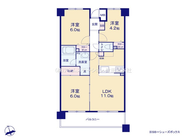 【間取り】 | アトムセレクト　ライネスハイム西船橋４階