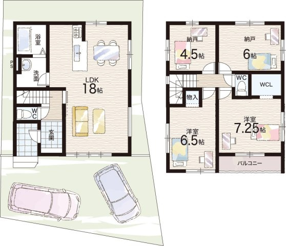 京都市山科区小山西御所町　第1期　新築一戸建ての間取り|1号地