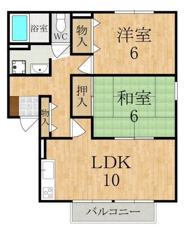 桜井市大字河西のアパートの間取り