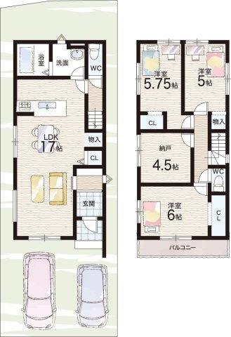 京都市山科区小山西御所町　第1期　新築一戸建ての間取り|3号地