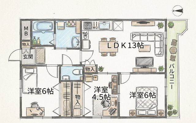 【間取り】 | グリーンエクセル柴原 | エイブルにて取扱い可能な住宅ローンは、全部で10種類以上！お客様にピッタリの住宅ローンを当社のFPよりご案内させて頂きます。住宅ローンのご相談だけでも、お気軽にご相談下さいませ。