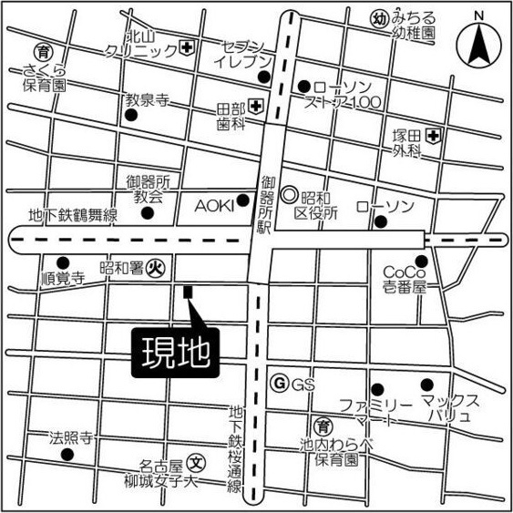 宙(SOLA)御器所駅前の地図
