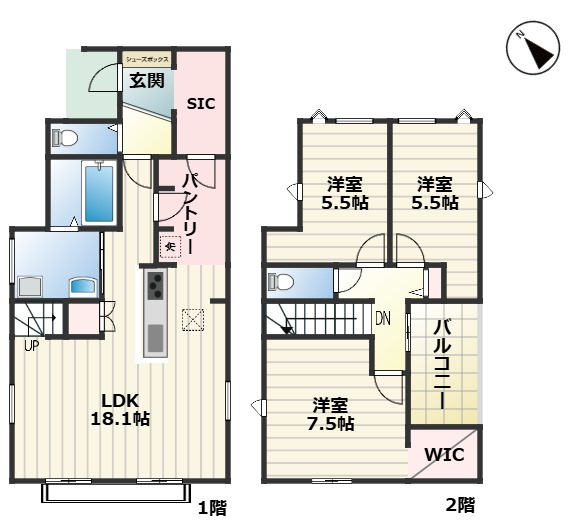 COLORFUL DAYS 緑区諸の木｜名古屋市の戸建ならホームアップの間取り