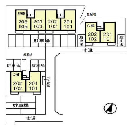 ピュアタウン南逆井　Ｃの区画図