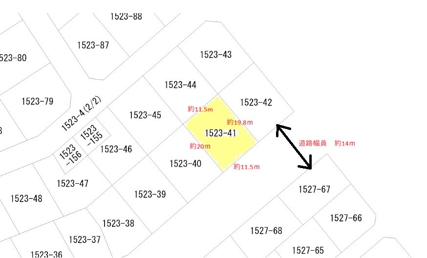 筑西市玉戸土地（大田郷駅前）の土地図