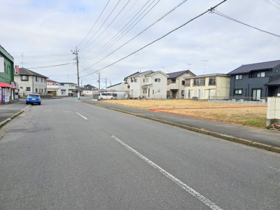 【前面道路含む現地写真】 | 筑西市玉戸土地（大田郷駅前）
